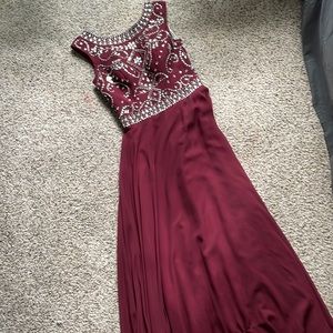 Burgundy prom dress